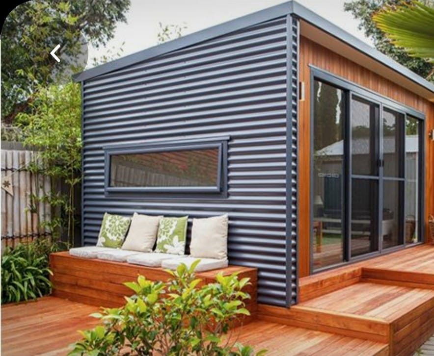 Finished steel frame garden room with modern cladding by ISF Systems